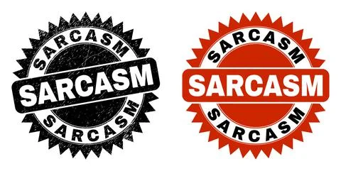 SARCASM Black Rosette Watermark with Corroded Texture 스톡 일러스트