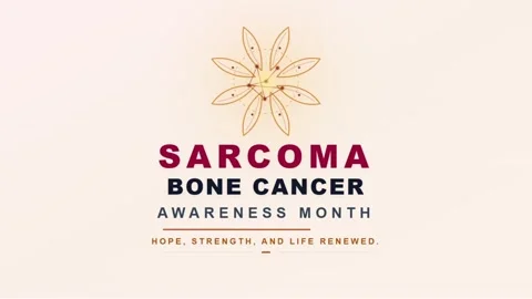 Sarcoma and Bone Cancer Awareness Month Banner with Geometric Flower Icon Stock Footage 337630536