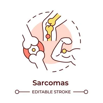 Sarcoma multi color concept icon Illustrazione stock