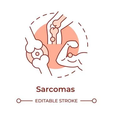 Sarcoma soft red concept icon Illustrazione stock