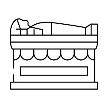 Sarcophagus pharaoh line icon vector illustration Stock Illustration