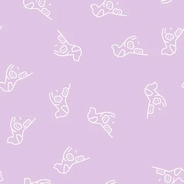 Sarcoptic mange line seamless pattern Stock Illustration