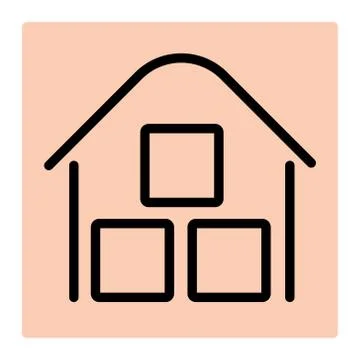Сardboard boxes Line Icon for Logistic Company. Vector illustration EPS 10. Stock Illustration