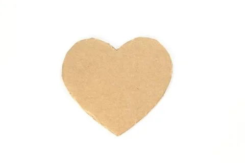 Сardboard heart on the withe background. Stock Photos