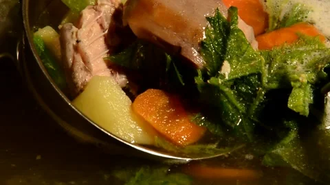 Sardine fish soup with nettle Stockbeeldmateriaal 314585761