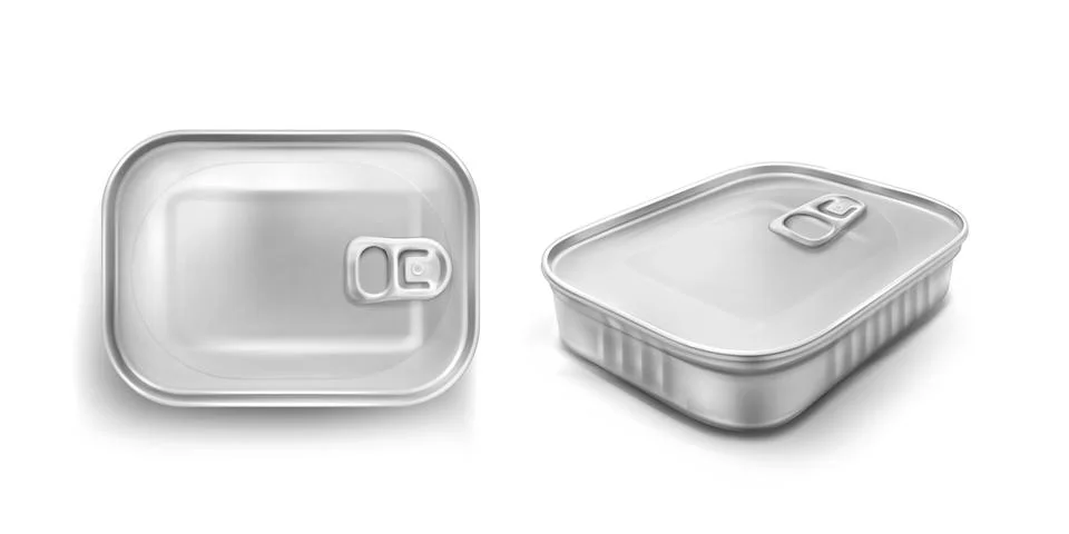 Sardine tin can with pull ring mockup top view イラスト素材