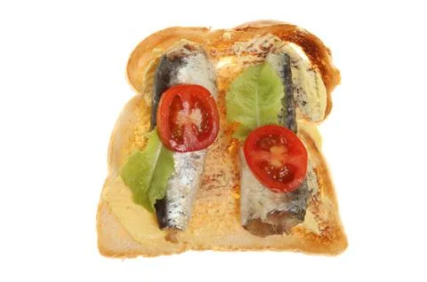 Sardines on toast Stock Photos