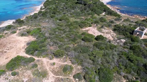 Sardinia Cala Ginepro panoramic view from the drone 스톡 동영상 199100193