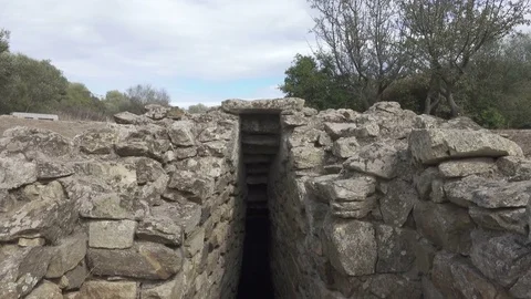 Sardinia, Holy Well Sa Testa, Bronze Age Archeology in Italy Stock Footage 81284994
