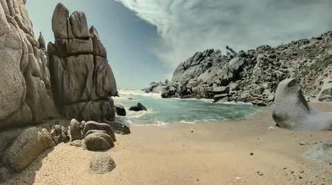 Sardinia Travel Italy - National Park Beach Nature Capo Testa - 29,97FPS NTSC Stock Footage