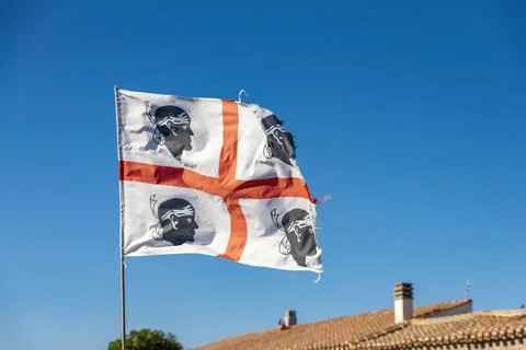 Sardinian flag moved by the wind Stock Photos