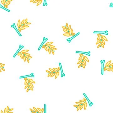 Sargassum seaweed vector seamless pattern Stock Illustration