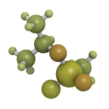 Sarin nerve agent, molecular model. sarin is a chemical weapon, classified as Stock Illustration