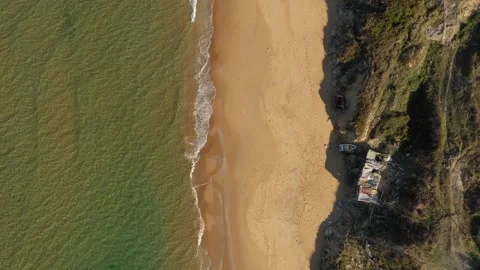 Sarıyer kilyos beach view from above Stock Footage 148565480