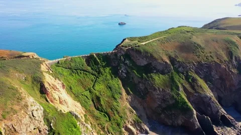 Sark Drone Fly Over La Coupee 2 - 4K Vidéo 283727448