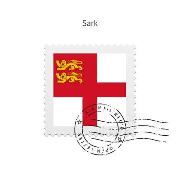Sark Flag Postage Stamp Stock Illustration