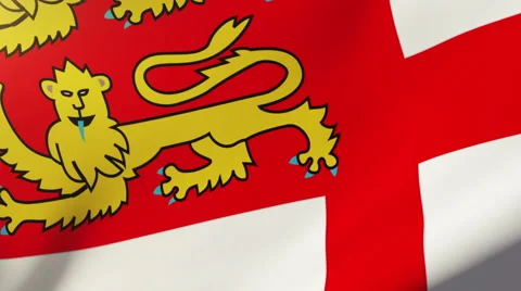 Sark flag waving in the wind. Looping sun rises style.  Animation loop Video stock 48334623