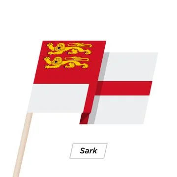 Sark Ribbon Waving Flag Isolated on White. Vector Illustration Stock Illustration