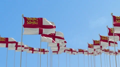 Sark Row Of Flags Animation Stock-Footage 148791772