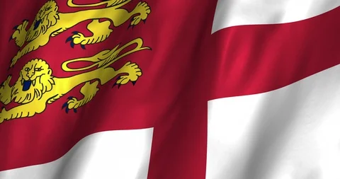 Sark Waving Flag 4K Stock Footage 127880084