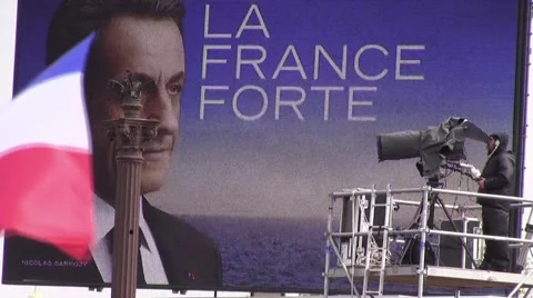 Sarkozy campaign rally Stock Footage 49771741