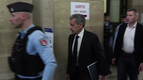 Sarkozy trial over alleged Libyan campaign funding continues in Paris, París, FR Stock Footage 332299666