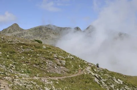 Sarntaler Alpen, Südtirol, I berg, berge, alm, wolke, nebel, wanderer, wan.. Stock Photos