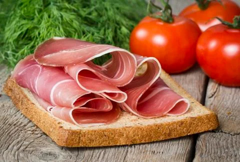 Sarnwich with ham Foto stock