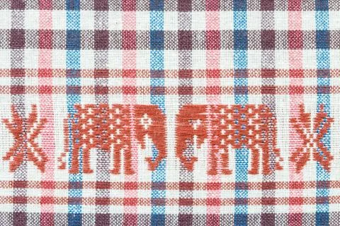 Sarong with elephant pattern Stock Photos