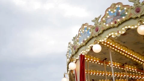 Сarousel. Under view with sky Stock Footage 83054718