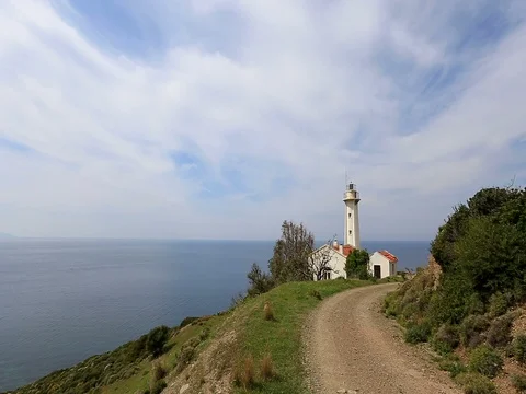 Sarpincik Lighthouse Stock Footage 73608893