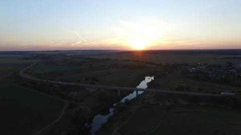 Сars on the bridge over the river Stock-Footage 56302695