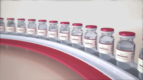 SARS-COV-2 COVID-19 Coronavirus Vaccine Mass Production in Laboratory, Machine P Stock Footage 167364452