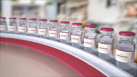 SARS-COV-2 COVID-19 Coronavirus Vaccine Mass Production in Laboratory, Machine P Stock Footage 169738409