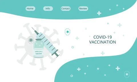 Sars-cov-2 injection. Covid-19, coronavirus people vaccination poster with Stock Illustration
