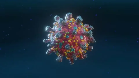 SARS-CoV-2 virus fluctuate, looping Stock Footage 149405492