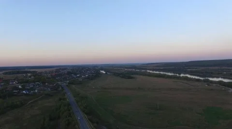 Сars driving on the bridge over the river Stock Footage 56302484