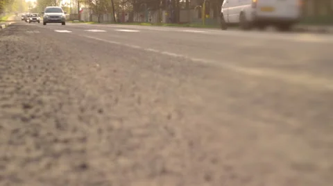 Сars go on the road at sunset Stock Footage 49860935