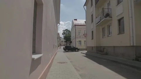 Сars on the street of the old town Stock-Footage 160976319
