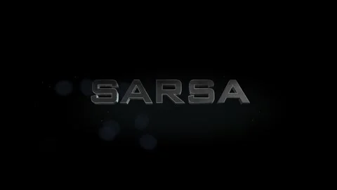 SARSA title 3D metal text on black alpha channel background Stock Footage 301265969