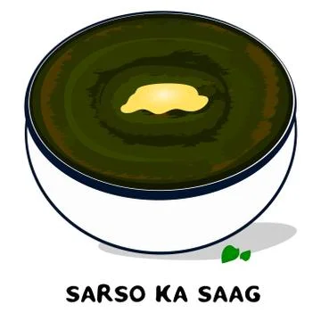 Sarson ka saag indian Punjabi food Vector Stock Illustration