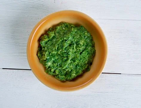 Sarson ka saag Sarson ka saag - vegetable dish in Punjab regions of India ... Stock Photos