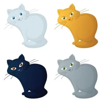 Сartoon cat, set Stock Illustration