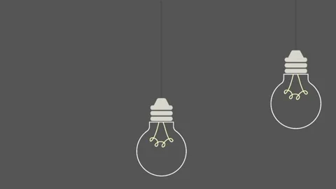 Сartoon light bulb effect ideas. business concept animation. animated with copy  Stock Footage 335582423