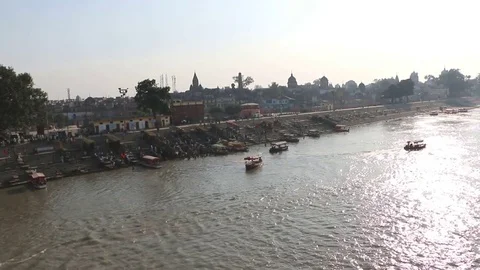 Saryu River in Ayodhya Stock Footage 82472335