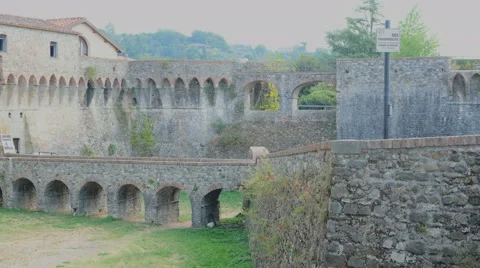 Sarzana castle ruins in liguria italy Stock Footage