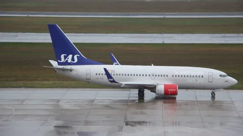 SAS airplane Stock Footage 33046822
