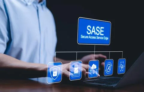 SASE Secure Access Service Edge Technology Concept. Stock Photos