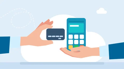 Сash register display. Device using electronic payment by card with check Stock Footage 311498061