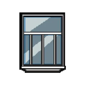 Sash window frame pixel art vector illustration Ilustración de archivo